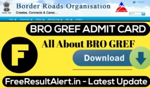 BRO GREF Admit Card 2019