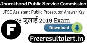 JPSC Assistant Public Prosecutor Answer Key 2019