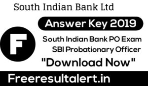 South Indian Bank PO Solution Key 2019 