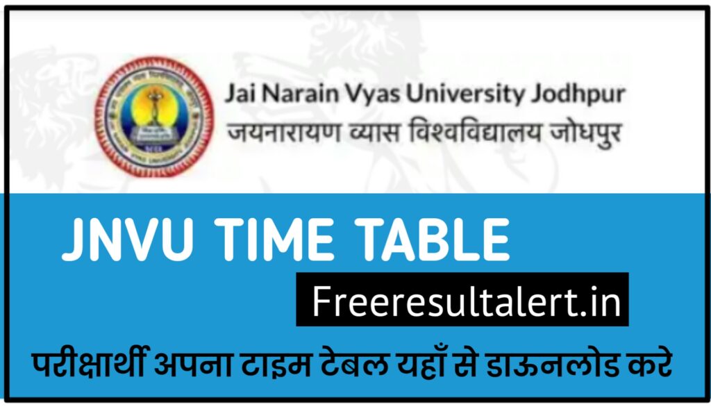 JNVU Time Table 2022