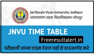 JNVU Bsc Time Table 2020