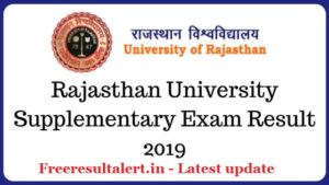 Rajasthan University BA 1st Year Supplementary Result 2019