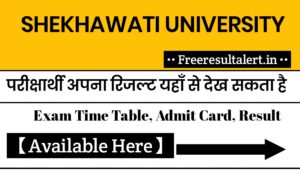 Shekhawati University BA 1st Year Revaluation Result 2019