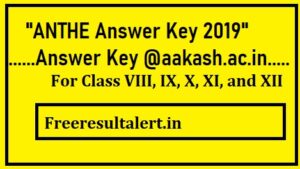 Aakash ANTHE Answer Key 20 Oct 2019