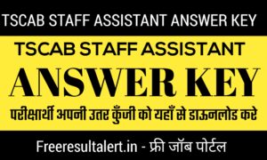 TSCAB Staff Assistant Answer Key 2 Nov 2019