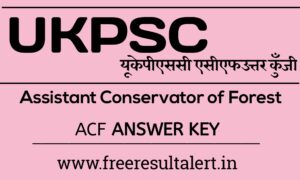 UKPSC ACF Answer Key 03 Nov 2019