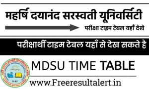 MDSU Bsc 2nd Year Time Table 2020