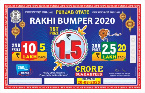 Punjab Rakhi Bumper Lottery Result 2020