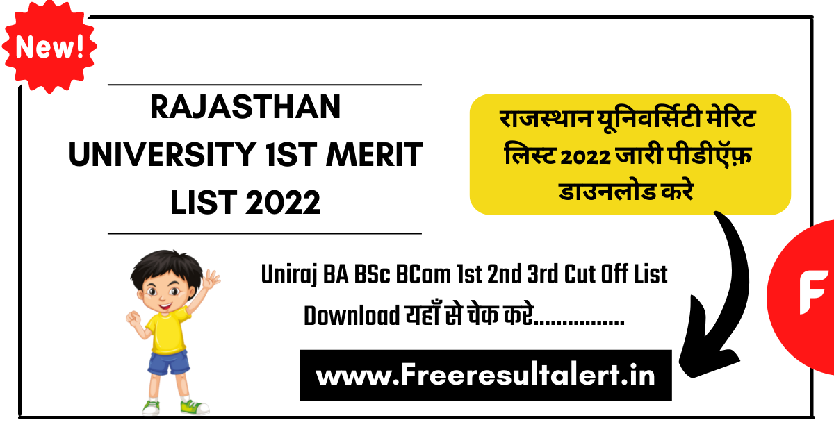 Rajasthan University 1st Merit List 2022