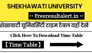 Shekhawati University Bcom Final Year Time Table 2024