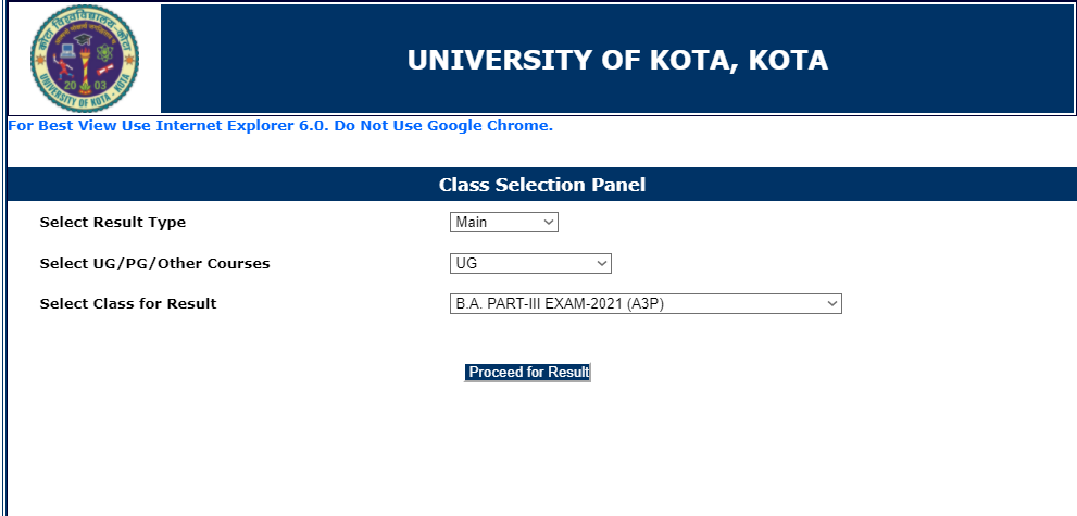 Kota University MA Final Year Result 2023