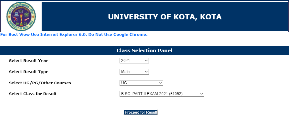 Kota University Bsc 2nd Year Result 2023 