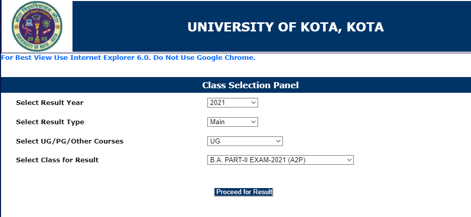 Kota University BA 2nd Year Result 2023 