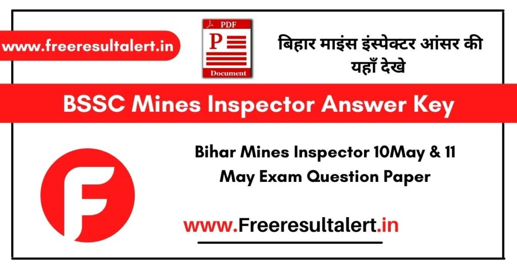 BSSC Mines Inspector Answer Key 2022