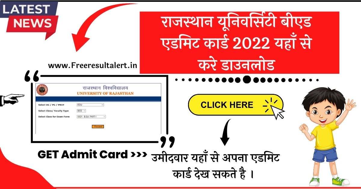 Rajasthan University BEd Admit Card 2022