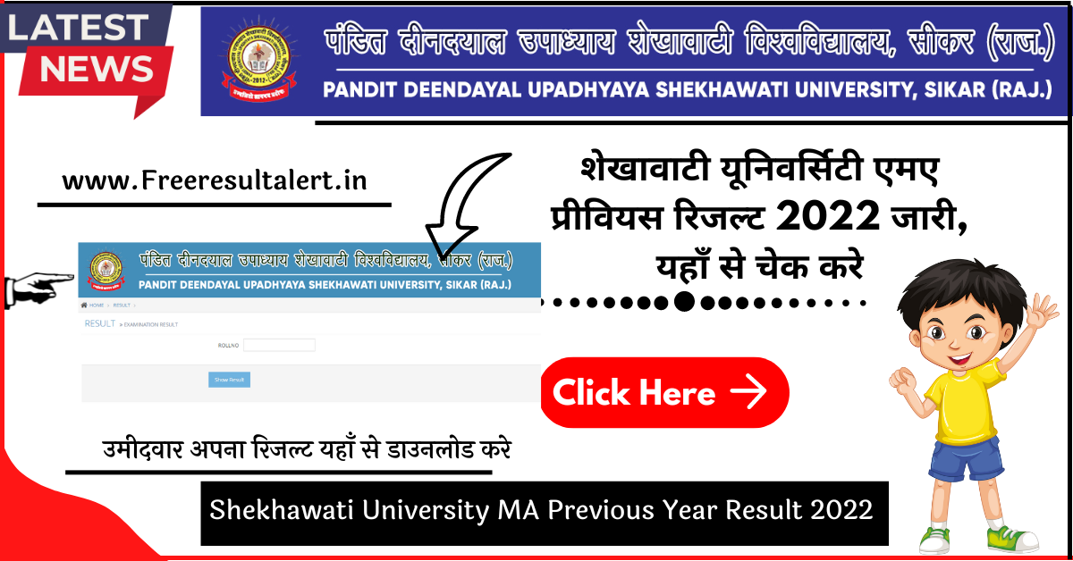 Shekhawati University MA Previous Year Result 2022