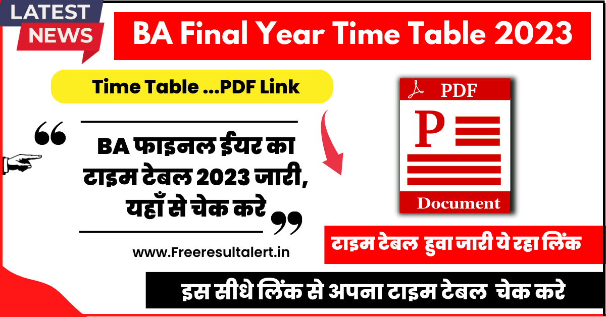 BA Final Year Time Table 2023