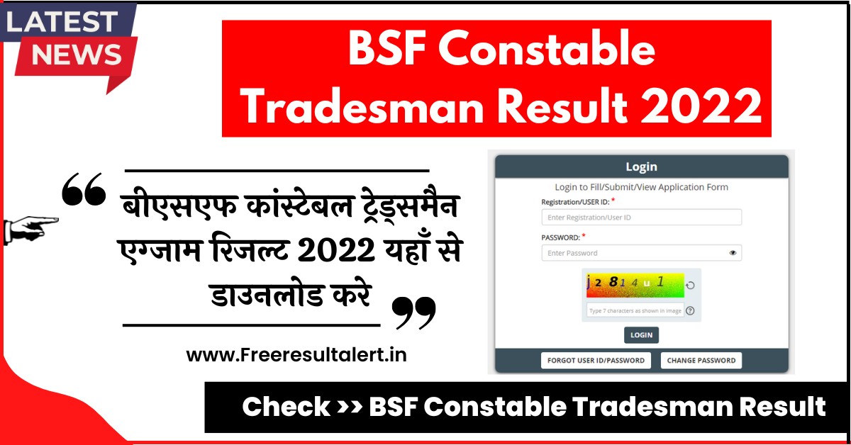 BSF Constable Tradesman Result 2023 