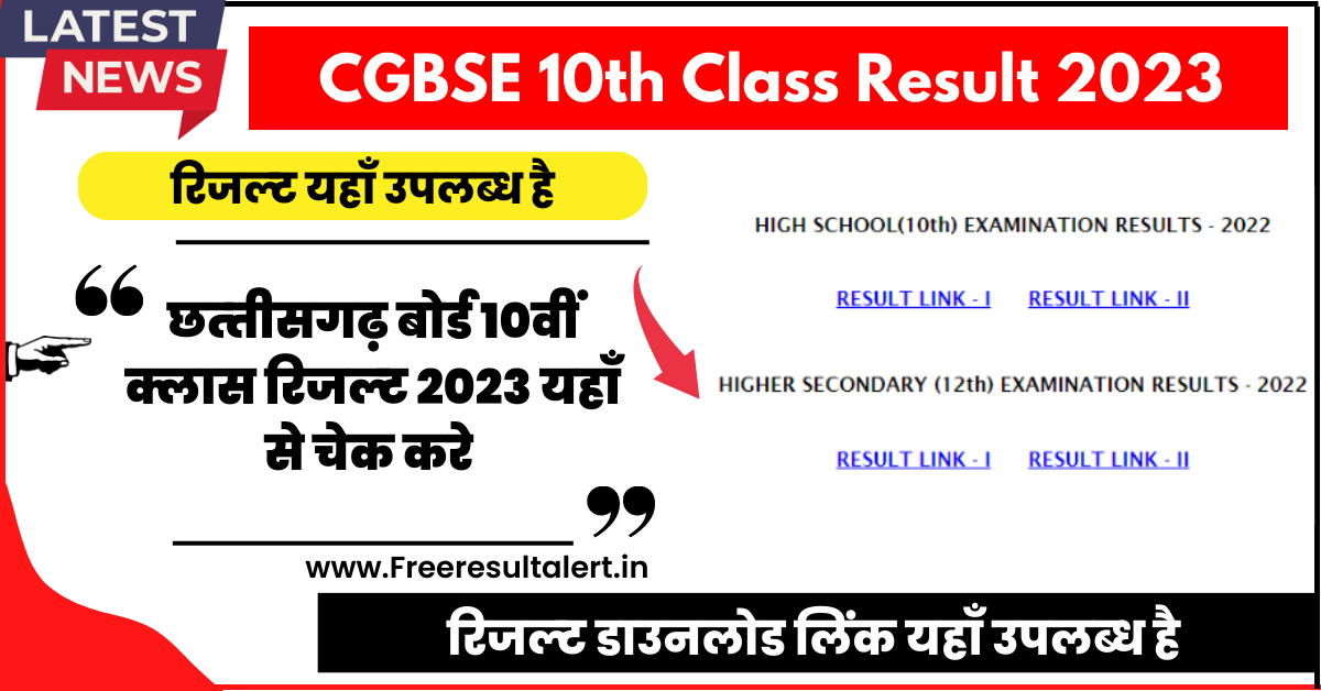 CGBSE 10th Class Result 2023
