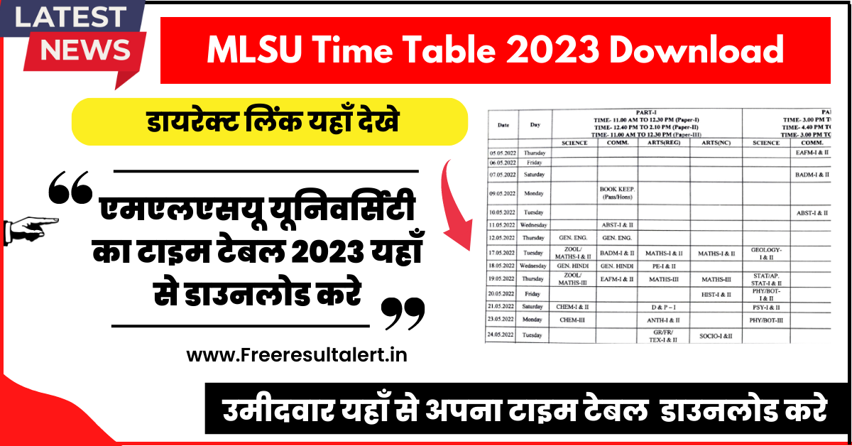 MLSU Time Table 2023