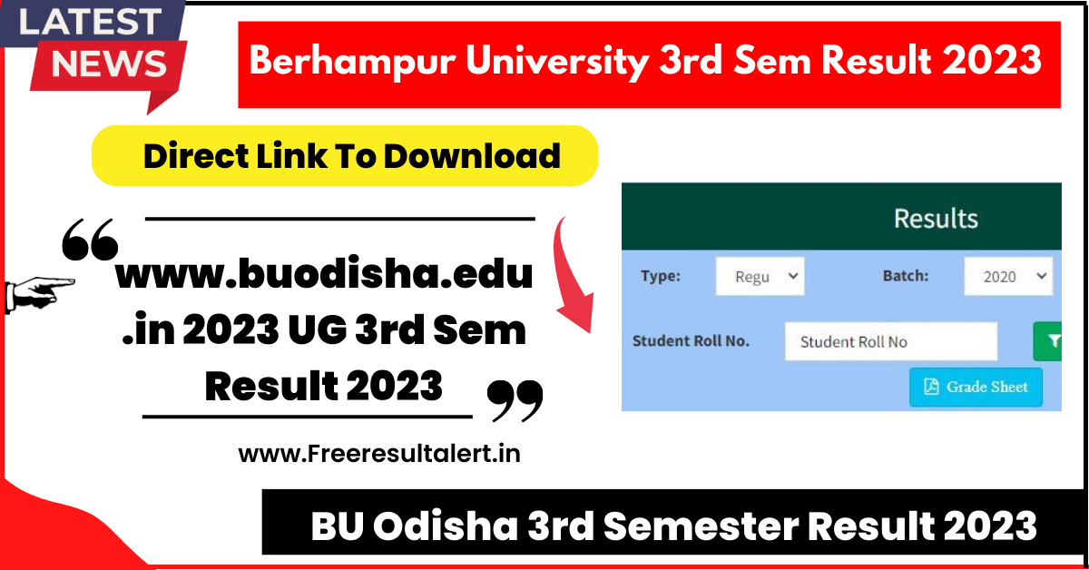 Berhampur University 3rd Sem Result 2023
