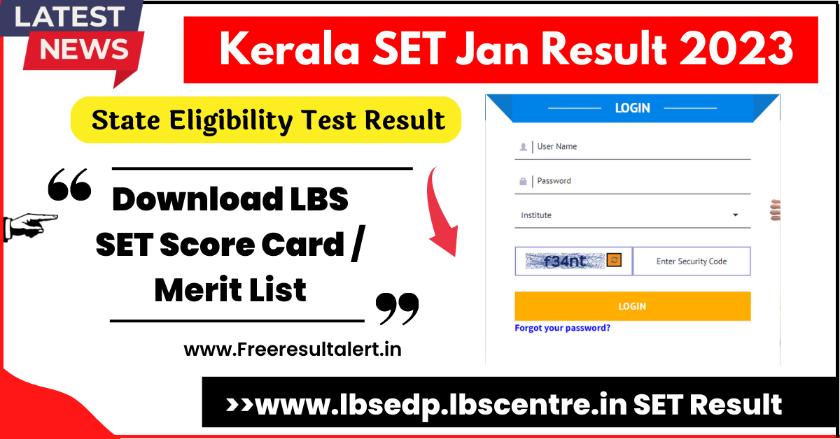 Kerala SET Jan Result 2023