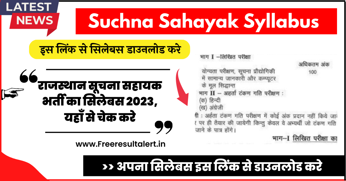 Rajasthan Suchna Sahayak Syllabus 2023