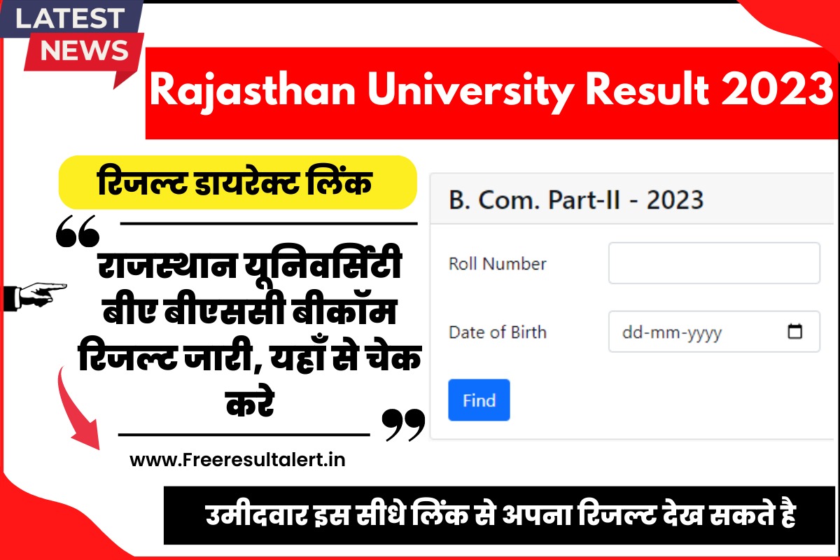 Rajasthan University Result 2023 
