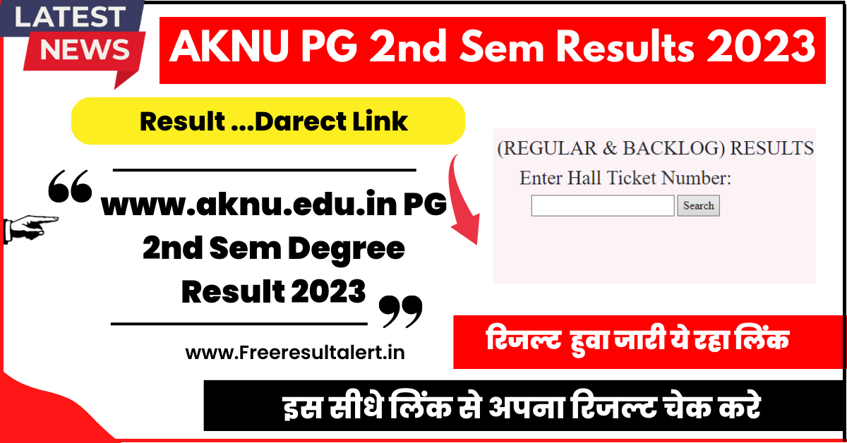 AKNU PG 2nd Sem Results 2023