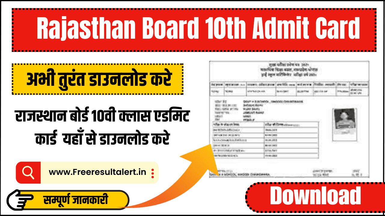 Rajasthan Board 10th Admit Card 2024