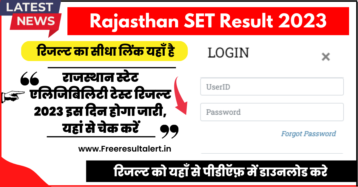 Rajasthan SET Result 2023