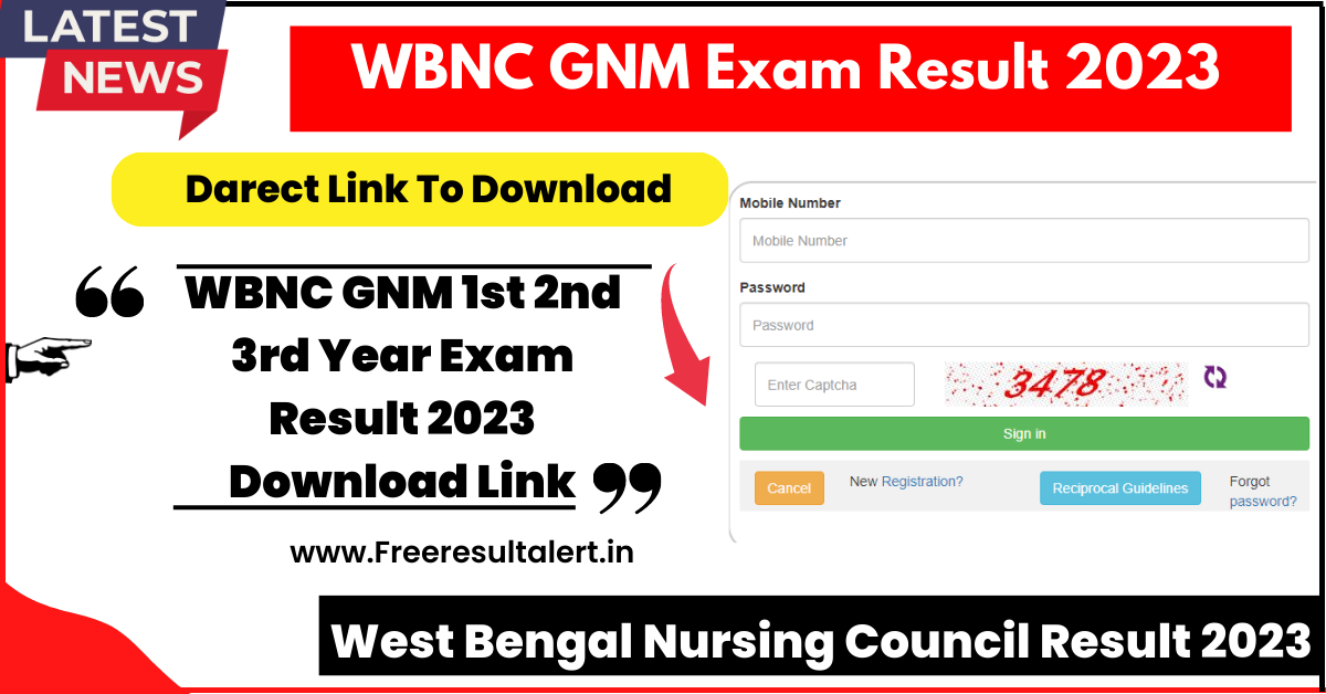 WBNC GNM Exam Result 2023