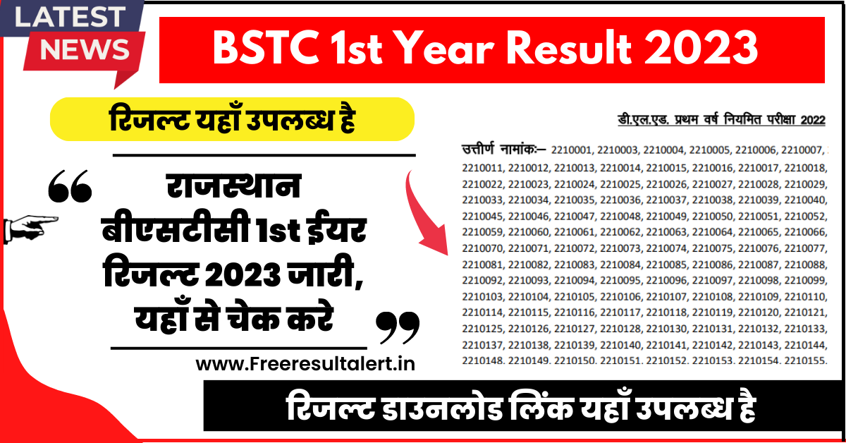 BSTC 1st Year Result 2023 
