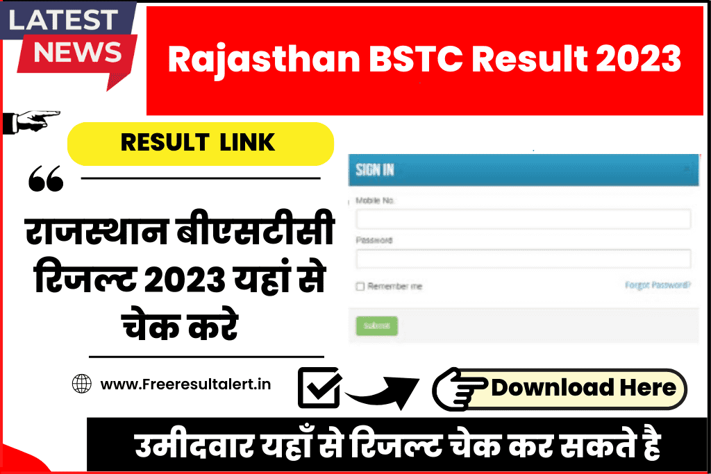 www.indiaresults.com Rajasthan BSTC Result 2023