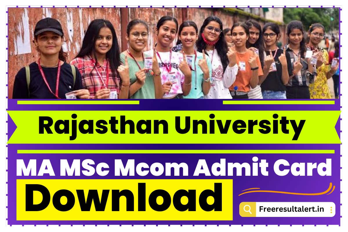 Rajasthan University MA MSC MCOM Admit Card 2023 