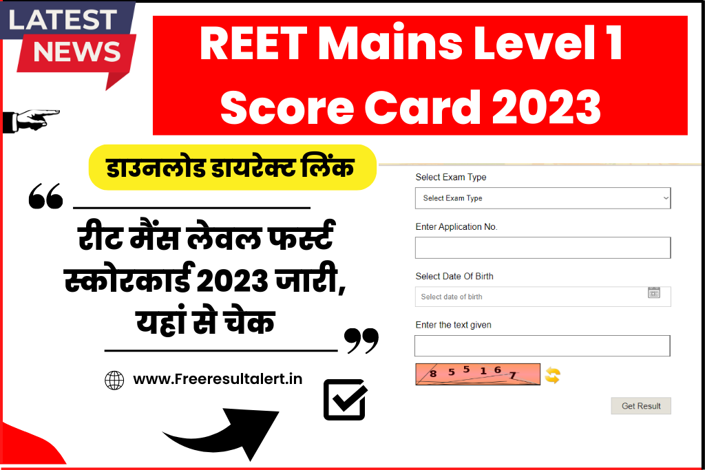 REET Mains Level 1 Score Card 2023