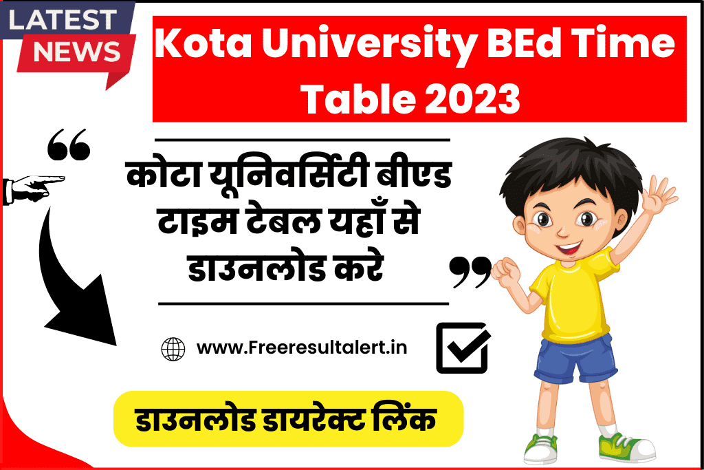 Kota University BEd Time Table 2023