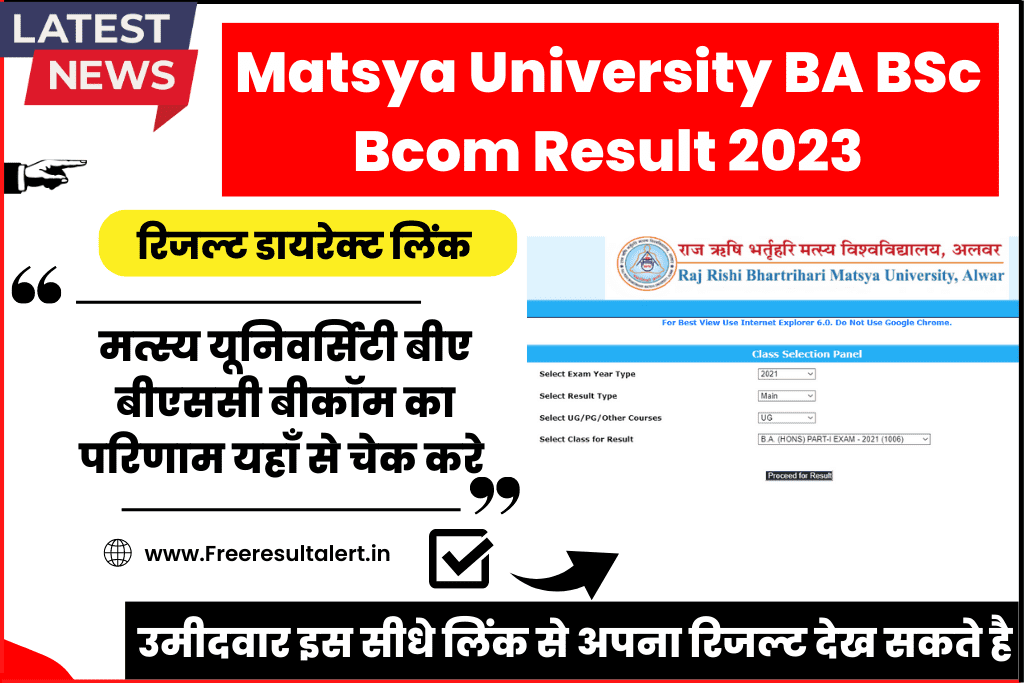 Matsya University BA 1st Year Result 2023