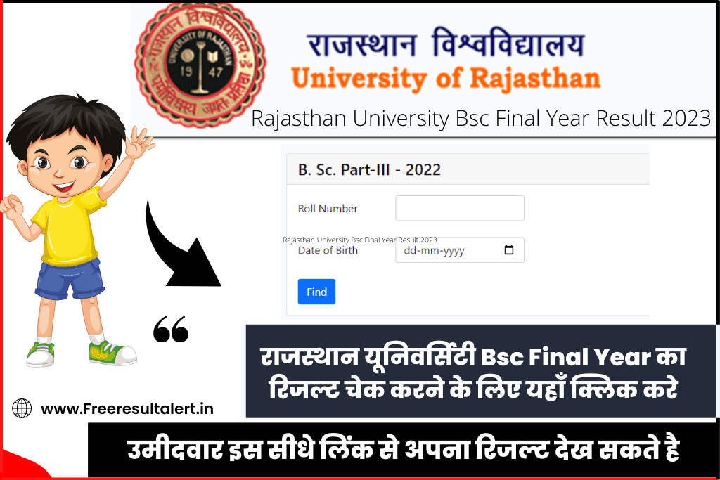 Rajasthan University Bsc Final Year Result 2023