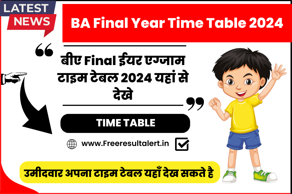 BA Final Year Time Table 2024