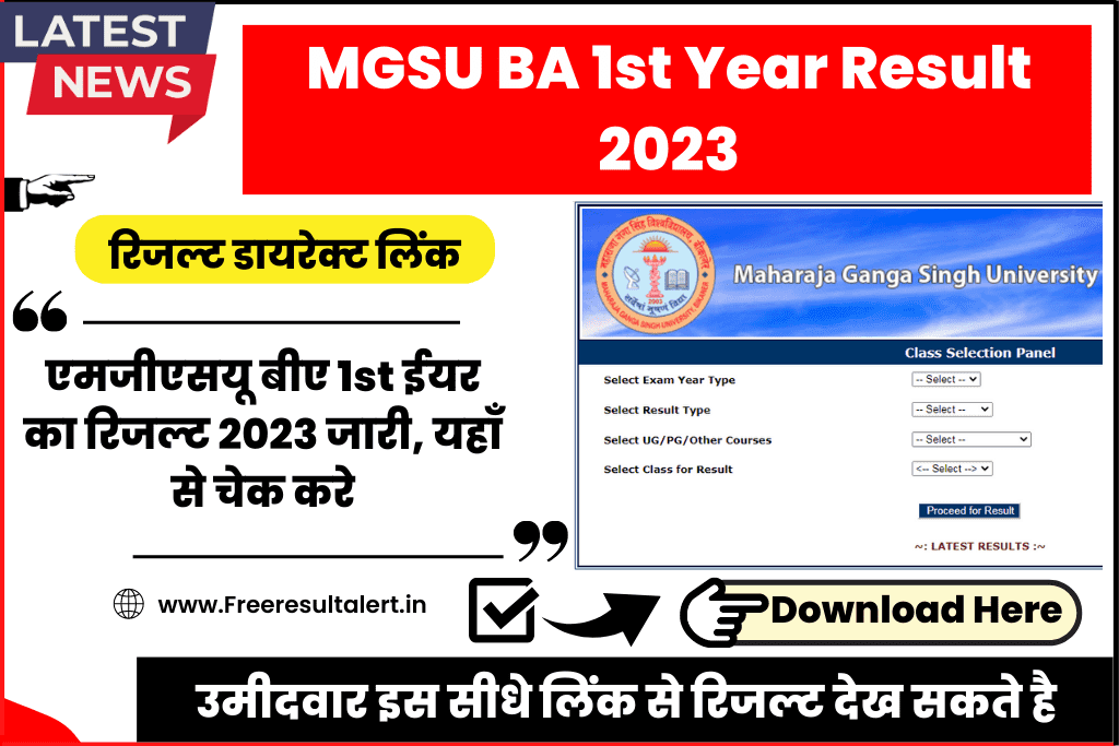 MGSU BA 1st Year Result 2024