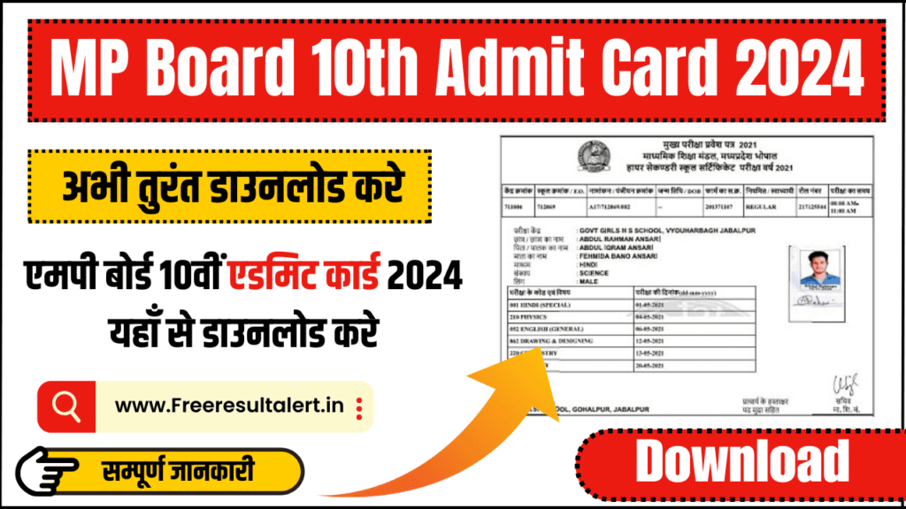MP Board 10th Admit Card 2024 
