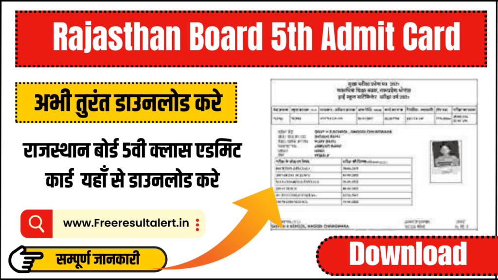 Rajasthan Board 5th Class Admit Card 2024