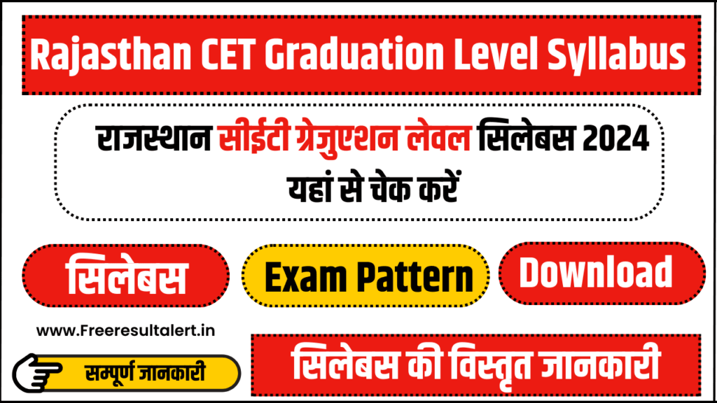 Rajasthan CET Graduation Level Syllabus 2024