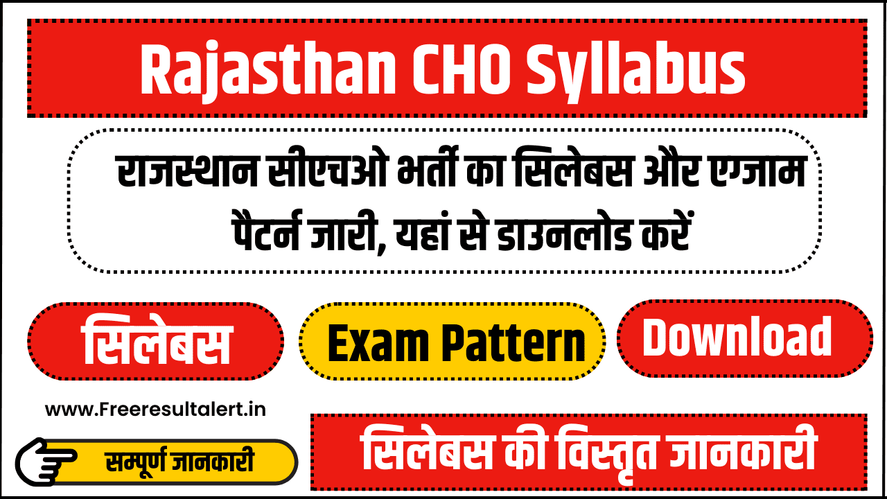 Rajasthan CHO Syllabus 2024