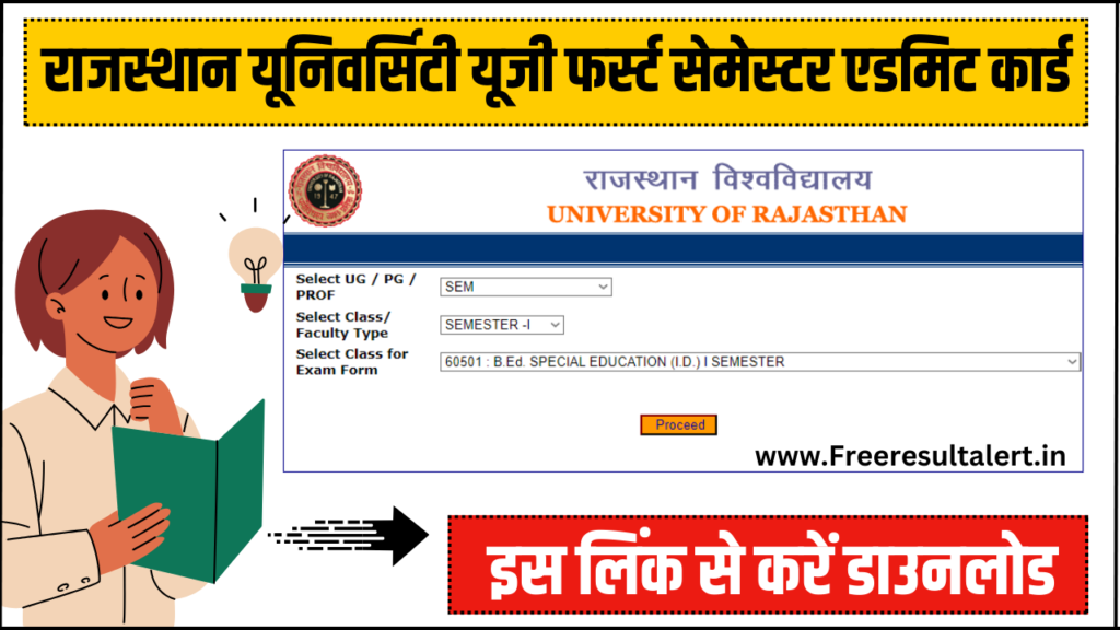Rajasthan University 1st Semester Admit Card 2024