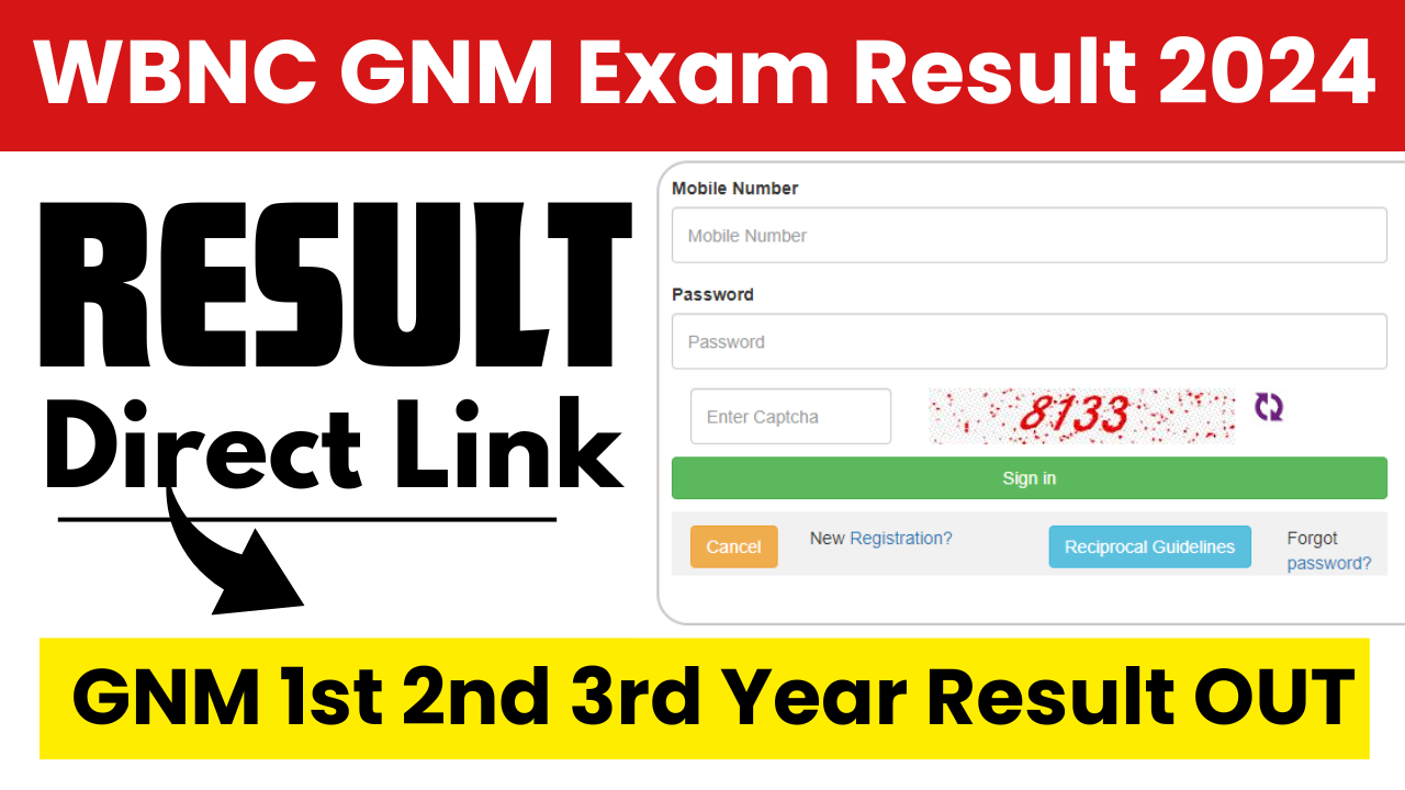 WBNC GNM Exam Result 2024