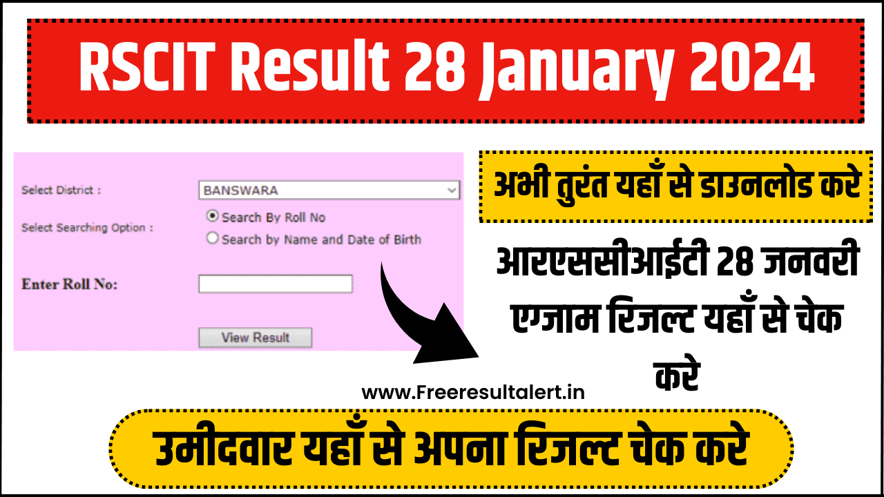 RSCIT Result 28 January 2024