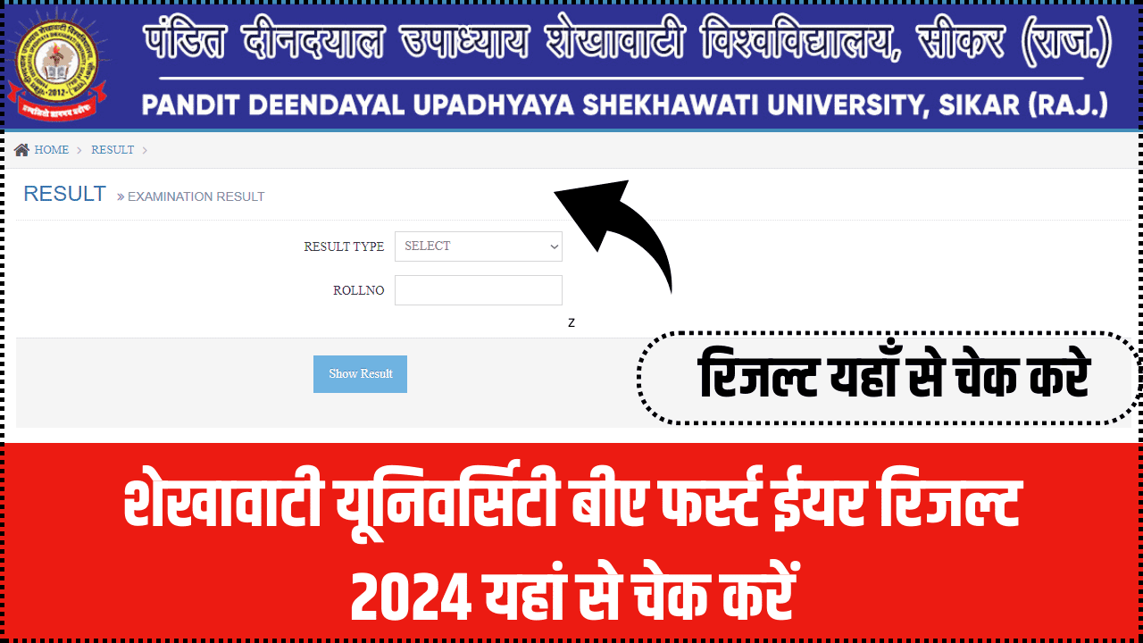 Shekhawati University BA 1st Year Result 2024